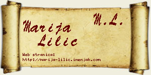 Marija Lilić vizit kartica